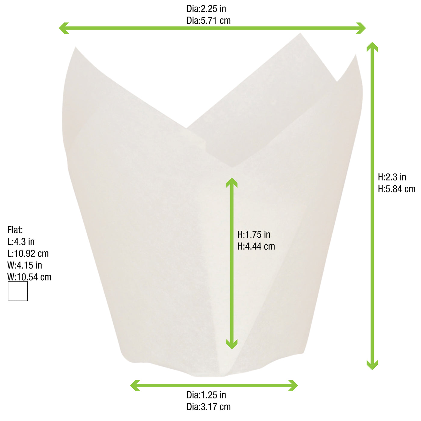 Tulip White Silicone Baking Cup - 1.25oz D:1.2in - 1000 Pcs