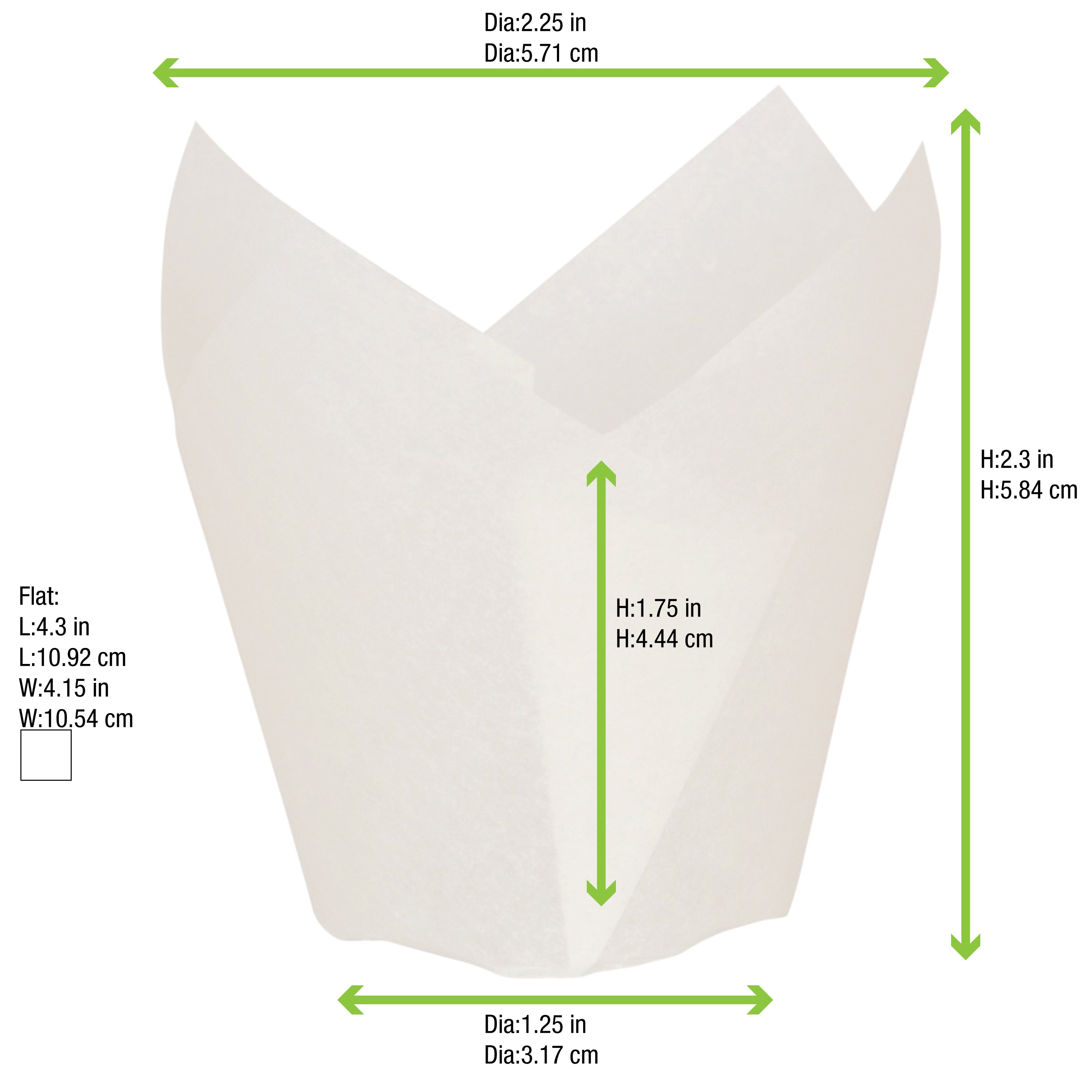 Tulip White Silicone Baking Cup - 1.25oz D:1.2in - 1000 Pcs