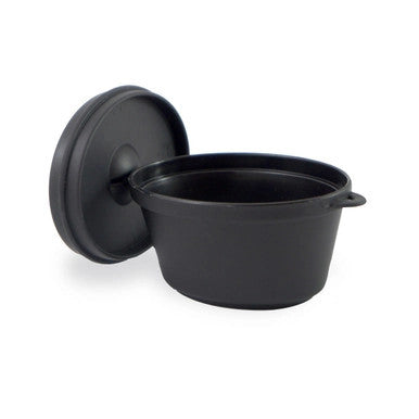 Mini black casserole cocotte dish with lid 2.5oz 209MBMCOC