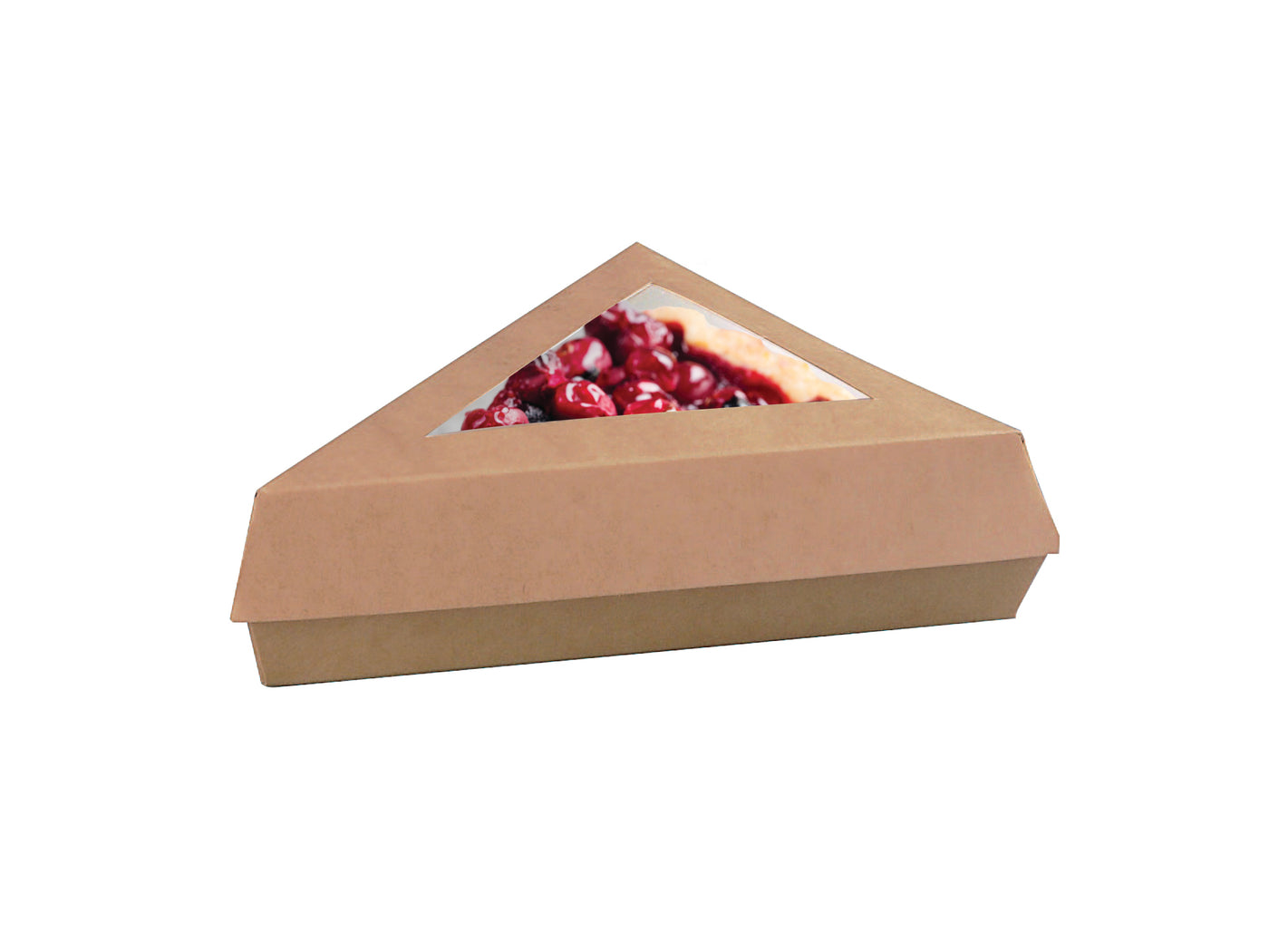 Kraft Slice Box With PE Window Lid - 12oz 6.6 X 6.6 X 5.1in - 200 Pcs