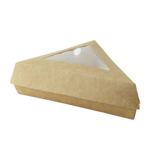 Kraft Slice Box With PE Window Lid - 12oz 6.6 X 6.6 X 5.1in - 200 Pcs