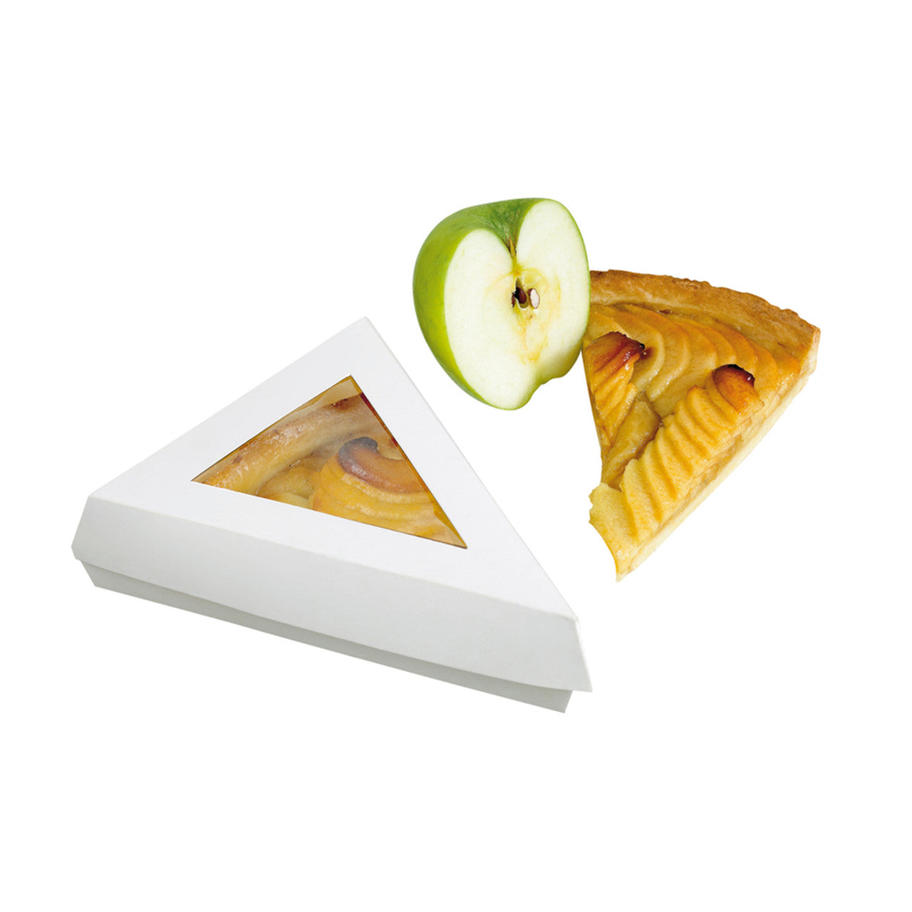 White Slice Box With PE Window Lid - 12oz 6.7 X 5.1in - 200 Pcs