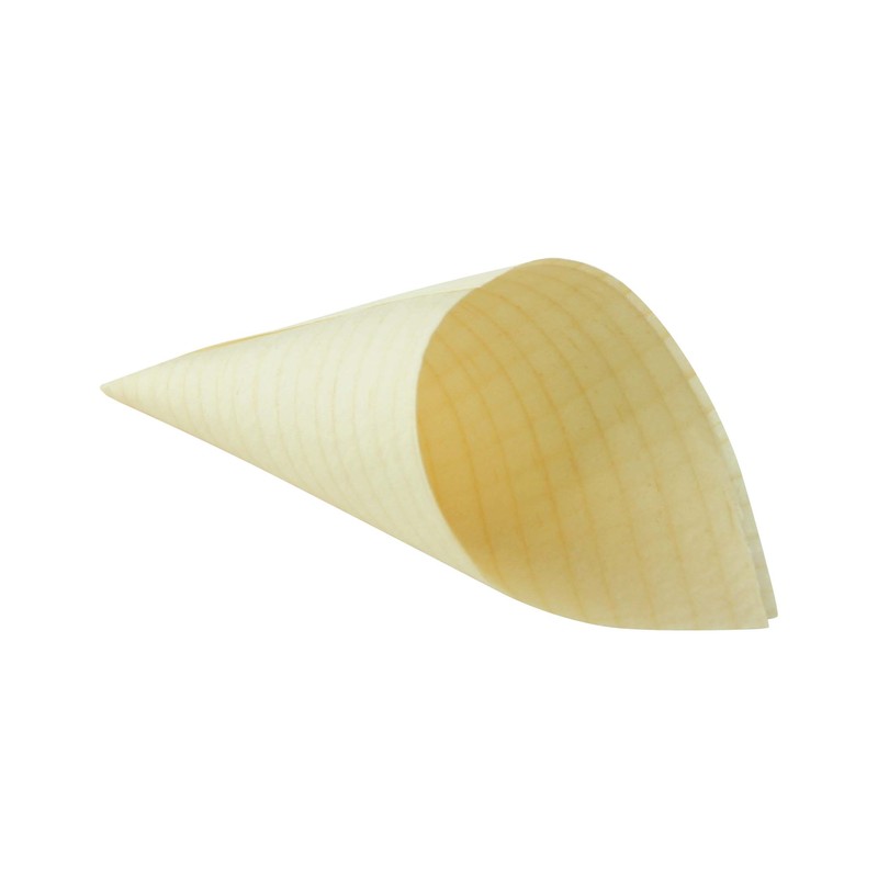 Mini Wooden Appetizer Cones 3.25" — Catering Serving Cones | 1000 Count