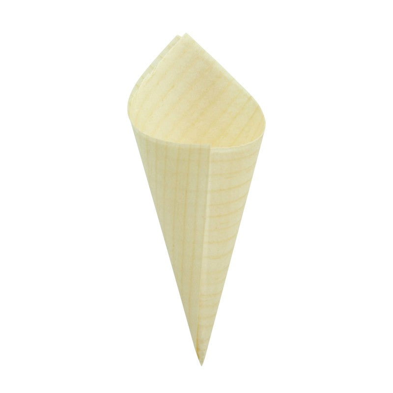 Mini Wooden Appetizer Cones 3.25" — Catering Serving Cones | 1000 Count