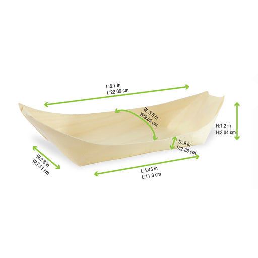 Large Wooden Boat - 12oz 8.3 X 4.4 X 0.9in - 500 Pcs