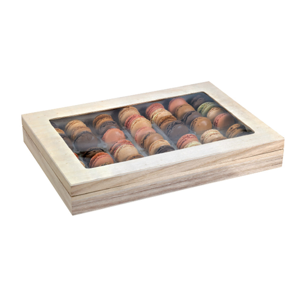 Atlas 1/1 Wooden Reusable Lunch Box With Window Lid - 15 X 10.8 X 2.2in - 16 Pcs