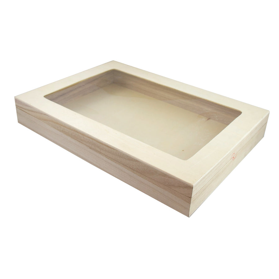Atlas 1/1 Wooden Reusable Lunch Box With Window Lid - 15 X 10.8 X 2.2in - 16 Pcs