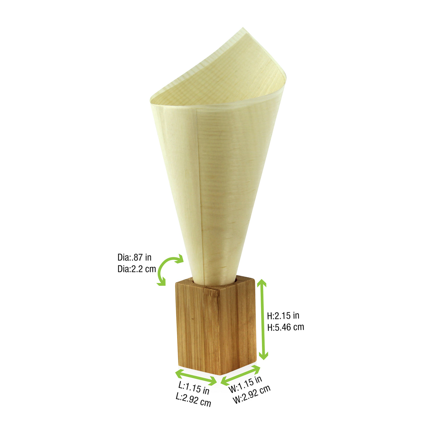 Dual Use Bamboo Picks And Cone Holder - 1.18 X 1.18 X 2.16in - 50 Pcs