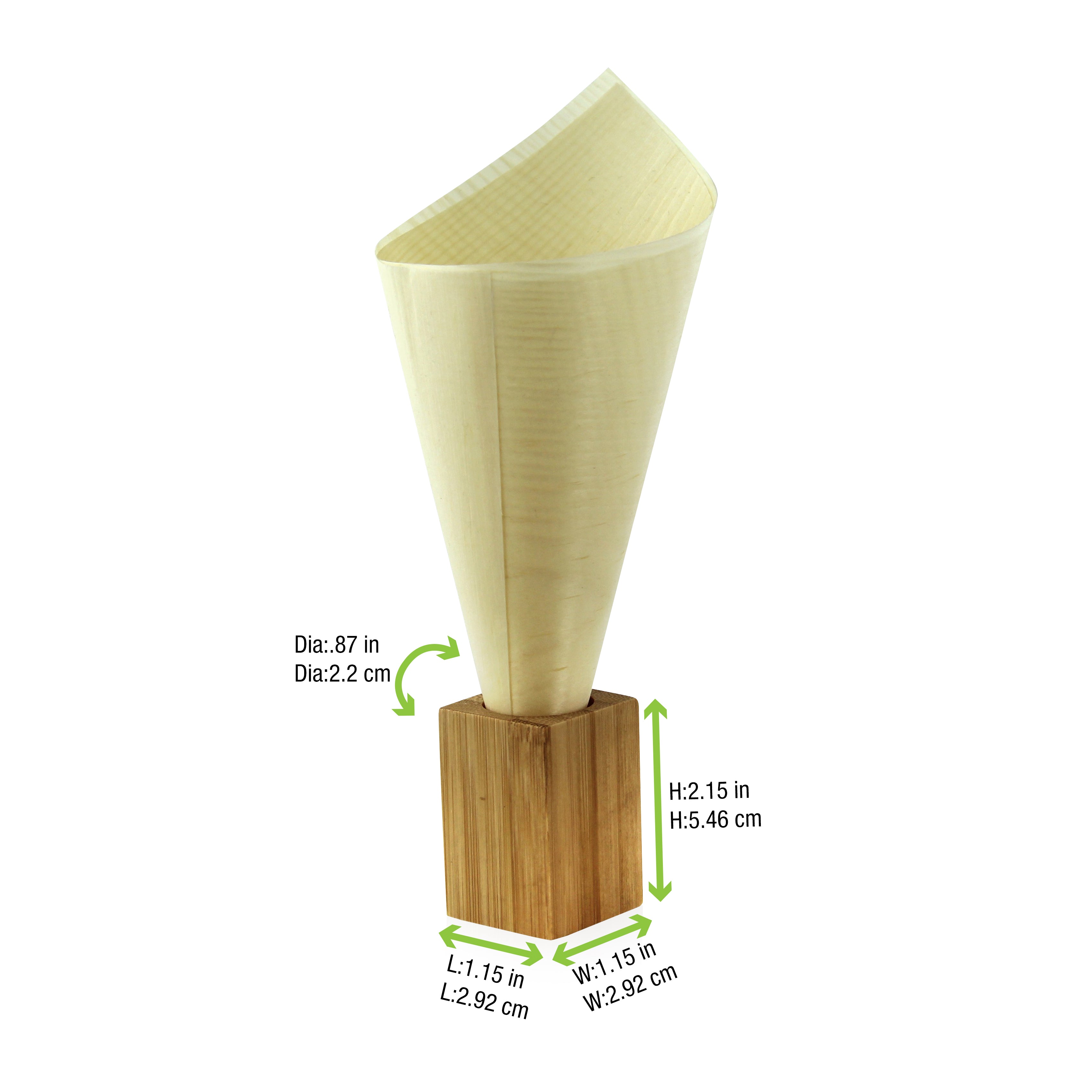 Dual Use Bamboo Picks And Cone Holder - 1.18 X 1.18 X 2.16in - 50 Pcs