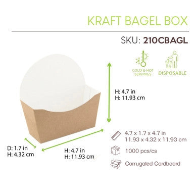 Kraft Bagel Box 2 oz – 4.7" x 4.7" x 1.75" (1000/Case)