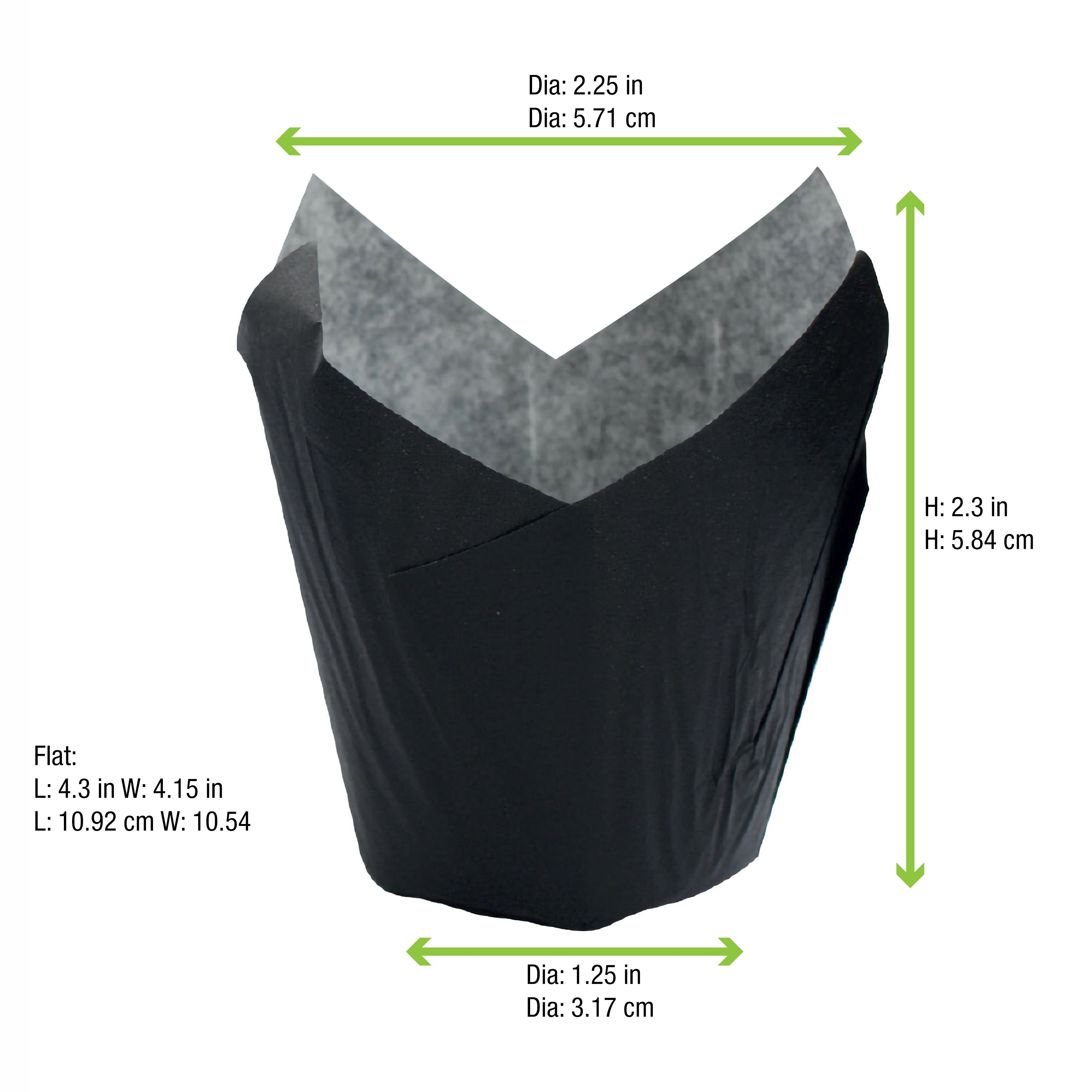 Tulip Black Baking Case - 1.25oz D:1.1in - 1200 Pcs