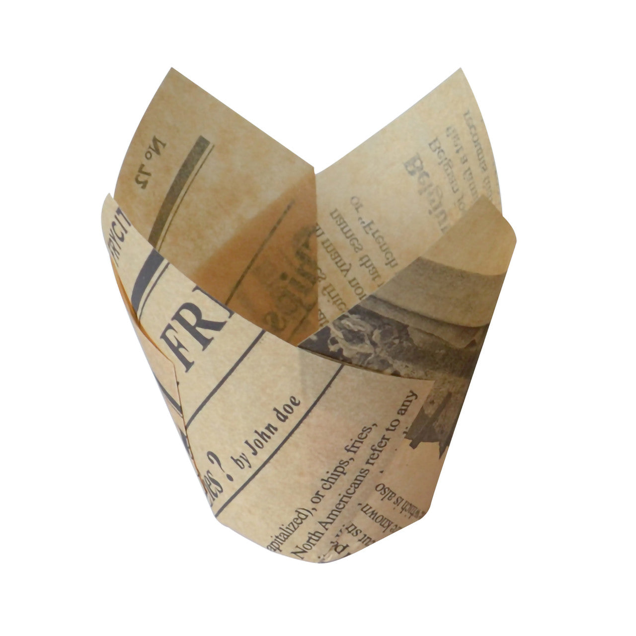 Tulip Newspaper Print Baking Case - D:6.88 X 6.88 X 2.16in - 1200 Pcs
