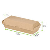 Kraft Corrugated Hot Dog Clamshell (200 Containers Per Case)
