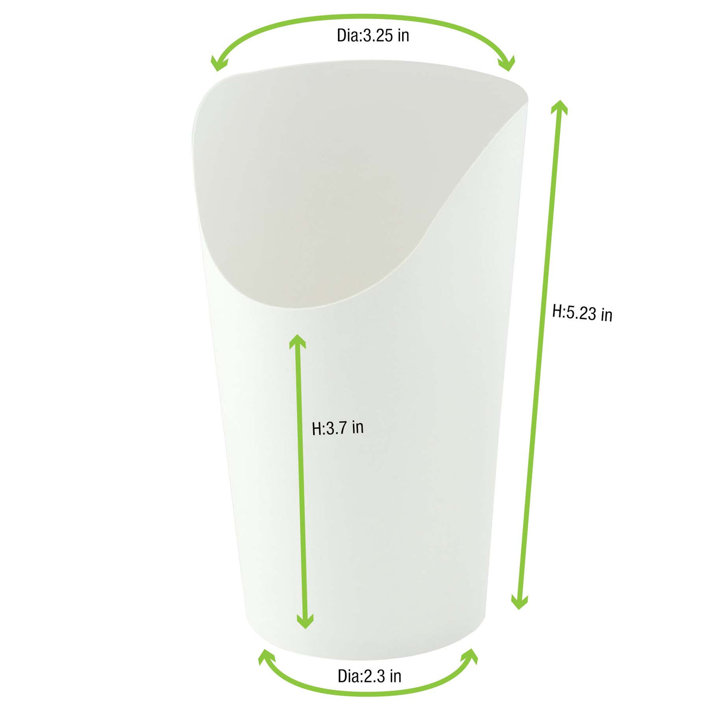 White Kraft Wrap Cup - 12oz H:5.3 D:2.36in - 1000 Pcs