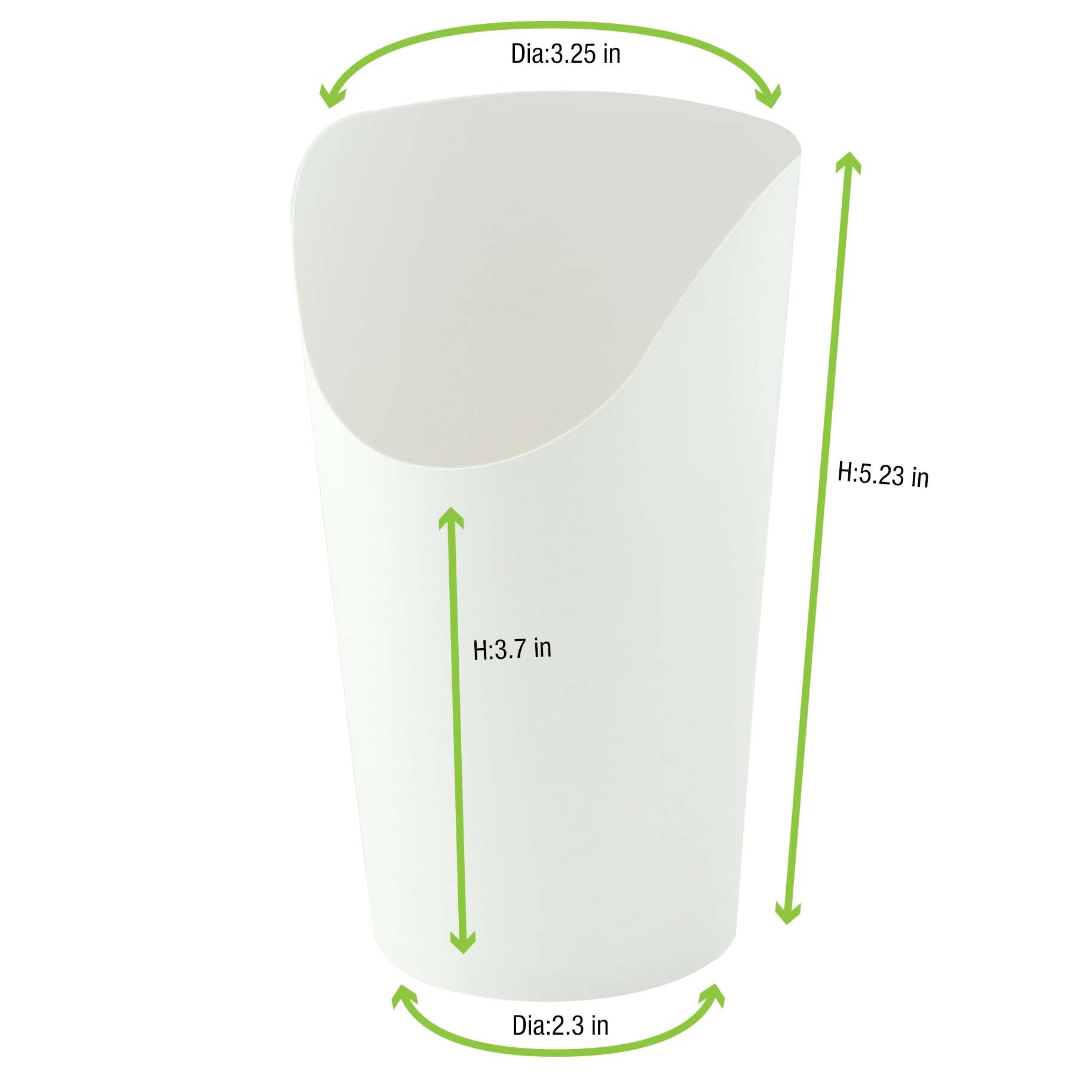 White Kraft Wrap Cup - 12oz H:5.3 D:2.36in - 1000 Pcs