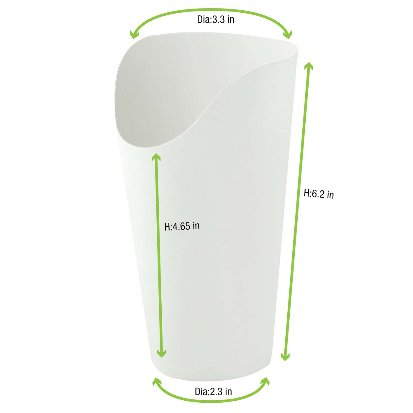 White Kraft Wrap Cup - 14oz H:6.3 D:2.36in - 1000 Pcs