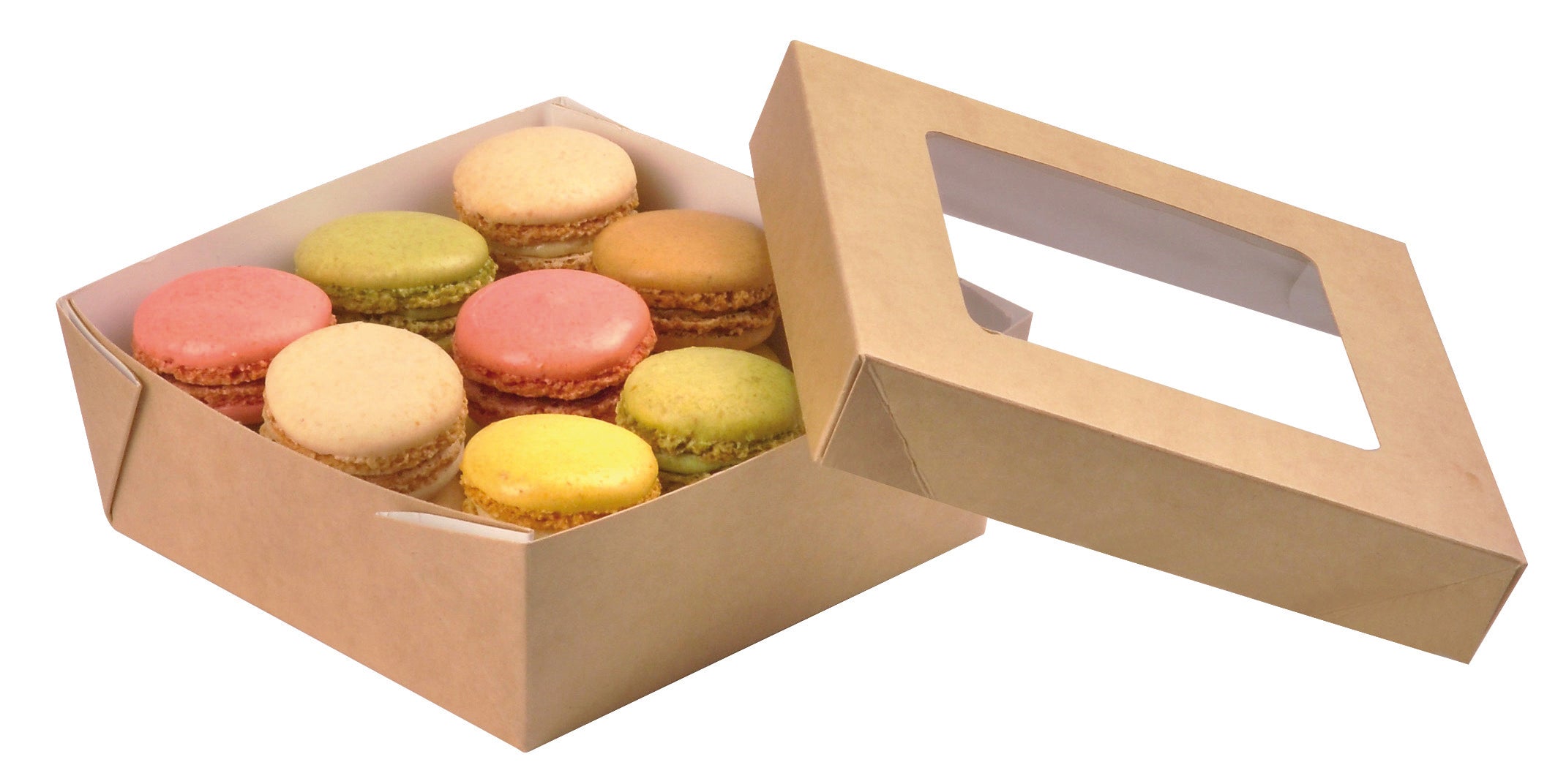 Kray Boxes With PET Window Lid - 24oz 4.7 X 4.7 X 2in - 250 Pcs (Avail. Kraft or White)