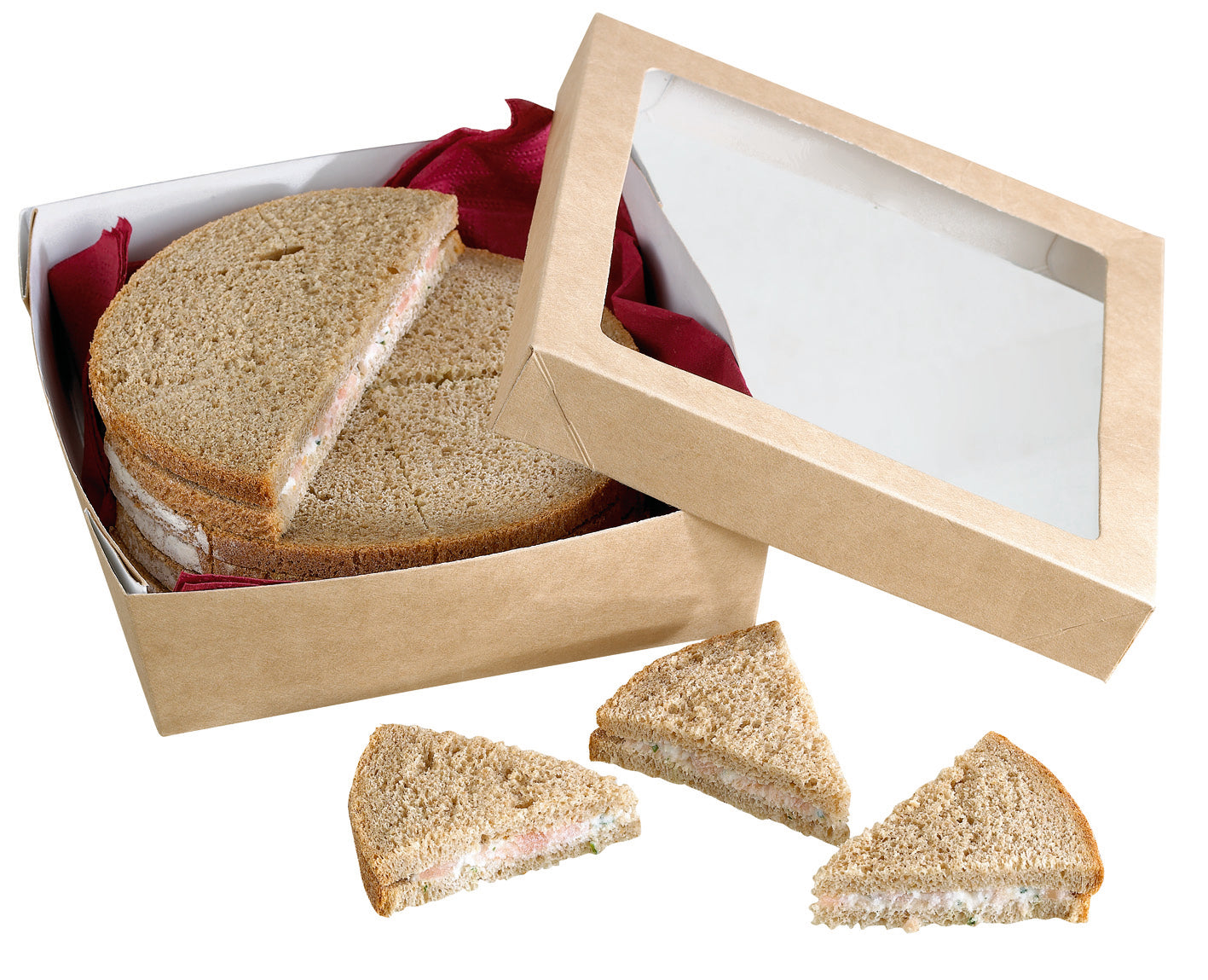 Kray Boxes With PET Window Lid - 32oz 5.5 X 5.5 X 2in - 250 Pcs (Avail. Kraft or White)