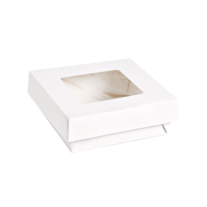 Kray Boxes With PET Window Lid - 24oz 4.7 X 4.7 X 2in - 250 Pcs (Avail. Kraft or White)