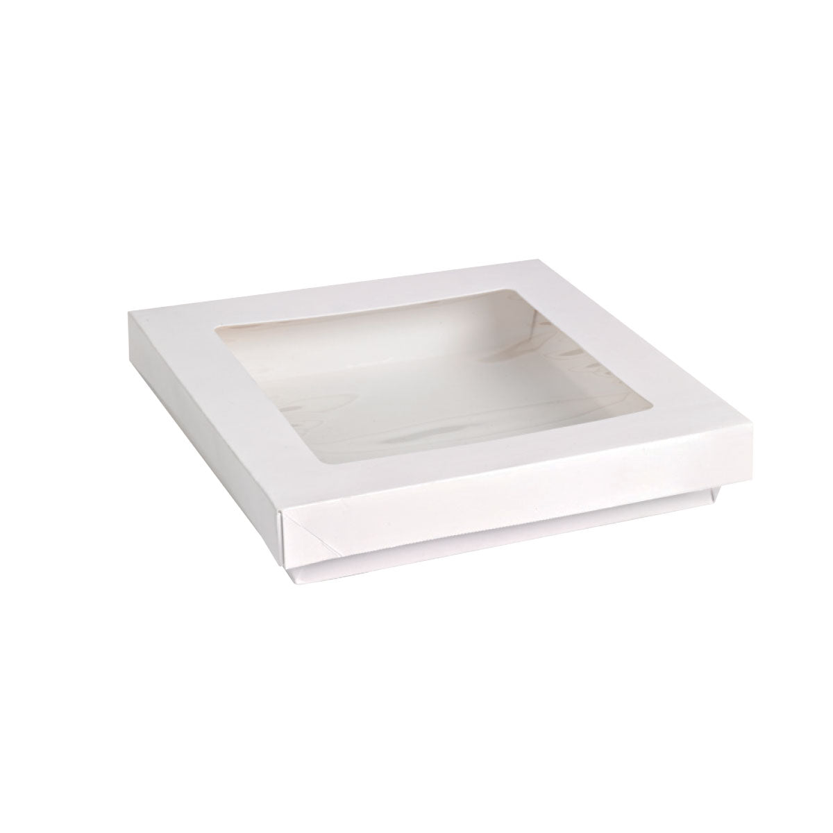 Kray Boxes With PET Window Lid - 60oz 7.1 X 7.1 X 2in - 200 Pcs (Avail. Kraft or White)
