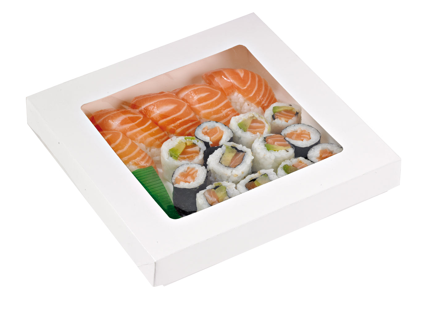 White Kray Boxes With PET Window Lid - 132oz 8.7 X 8.7 X 3.2in - 100 Pcs