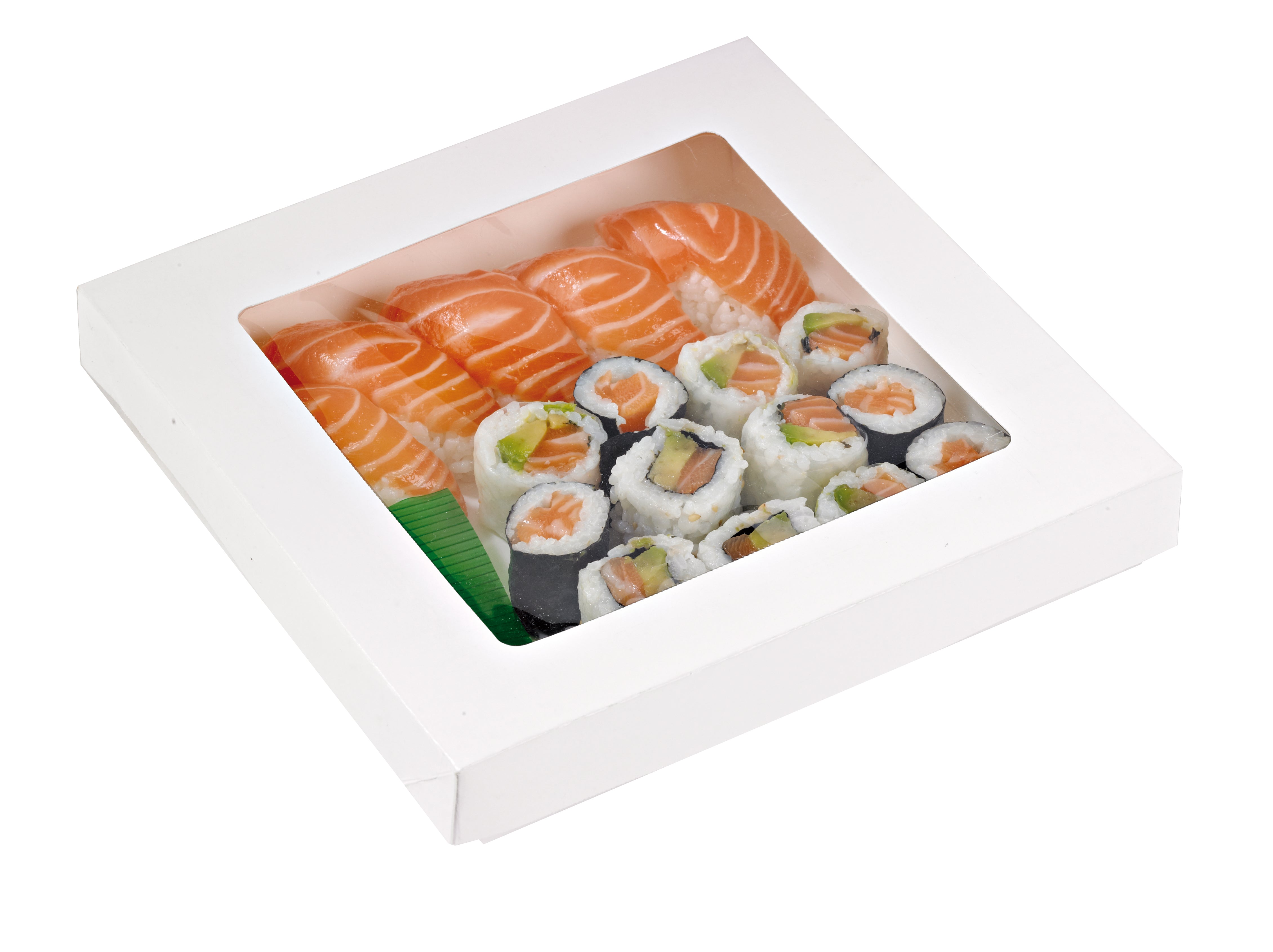 White Kray Boxes With PET Window Lid - 132oz 8.7 X 8.7 X 3.2in - 100 Pcs