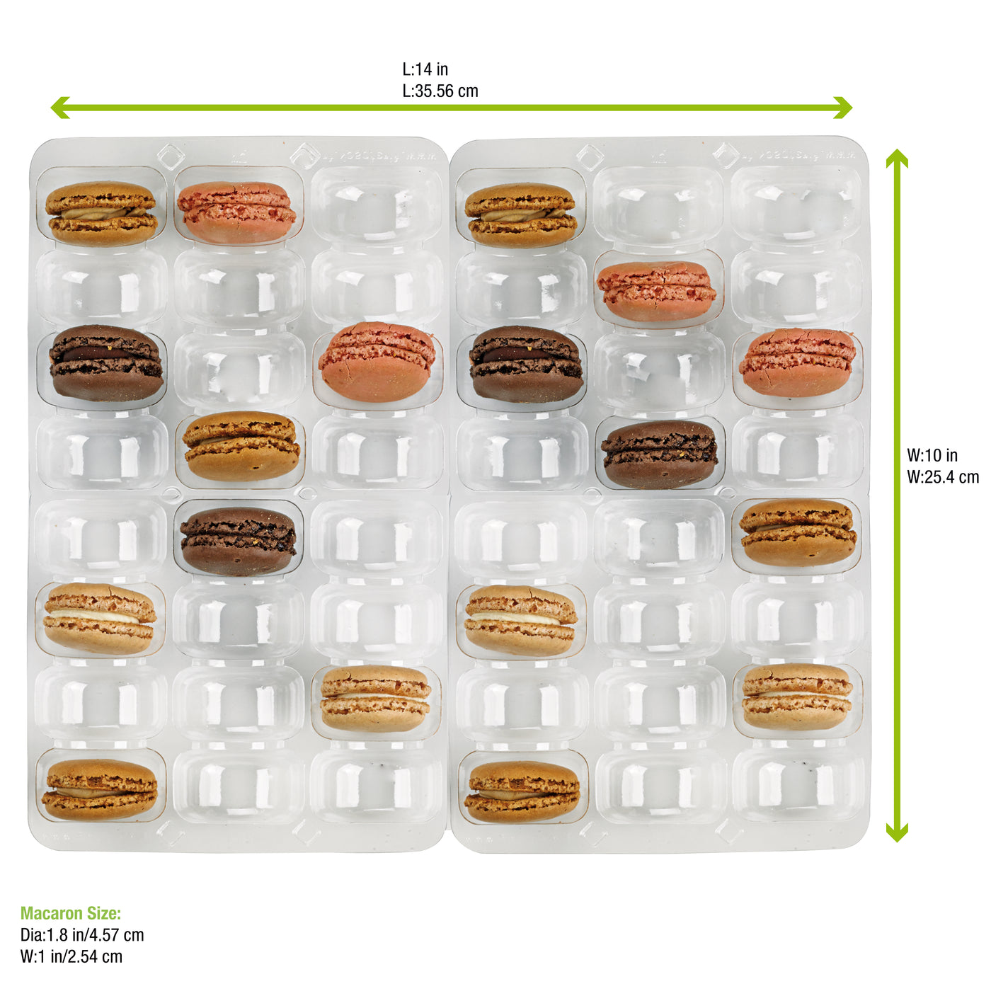 Insert For 48 Macarons (6x8) With Clip Closure - 14.17 X 10 X 1.18in (100 Pieces)