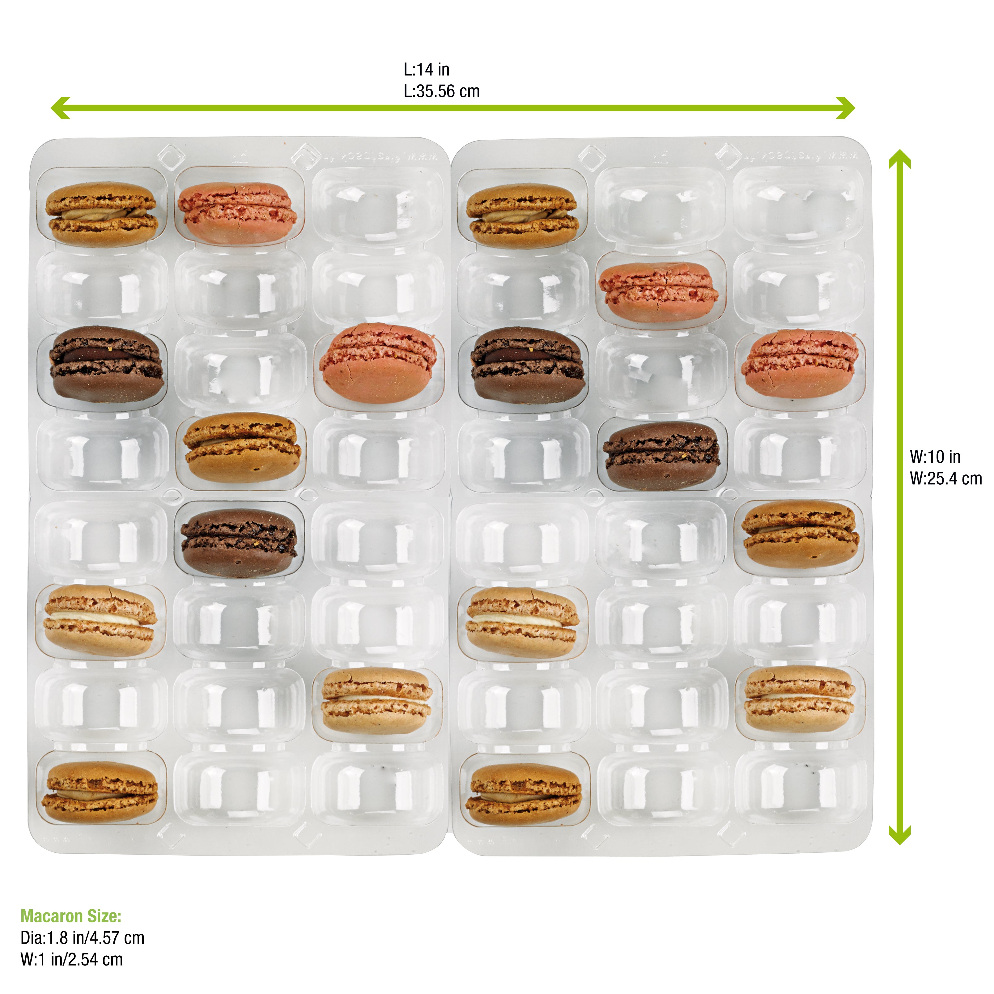 Insert For 48 Macarons (6x8) With Clip Closure - 14.17 X 10 X 1.18in (100 Pieces)