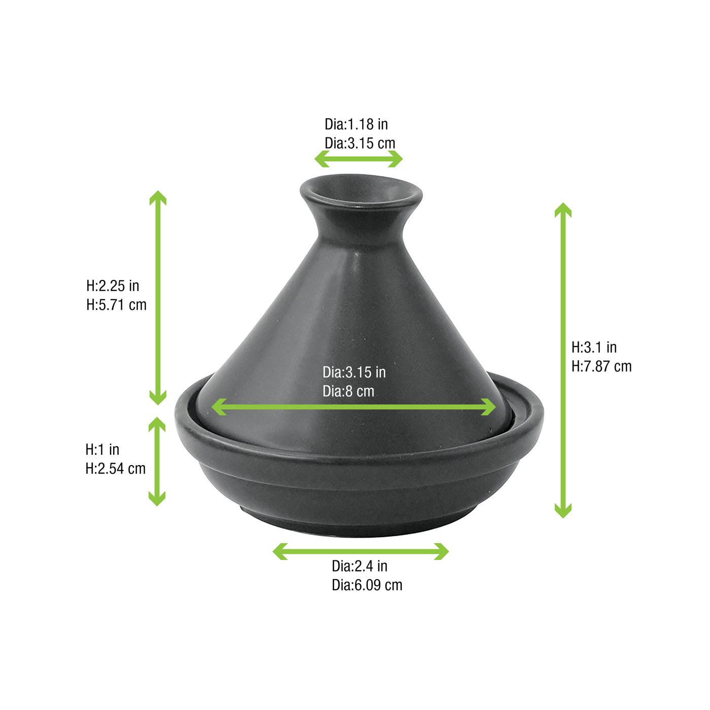 Black Mini Reusable Tajine - H:3.1in - 24 Pcs