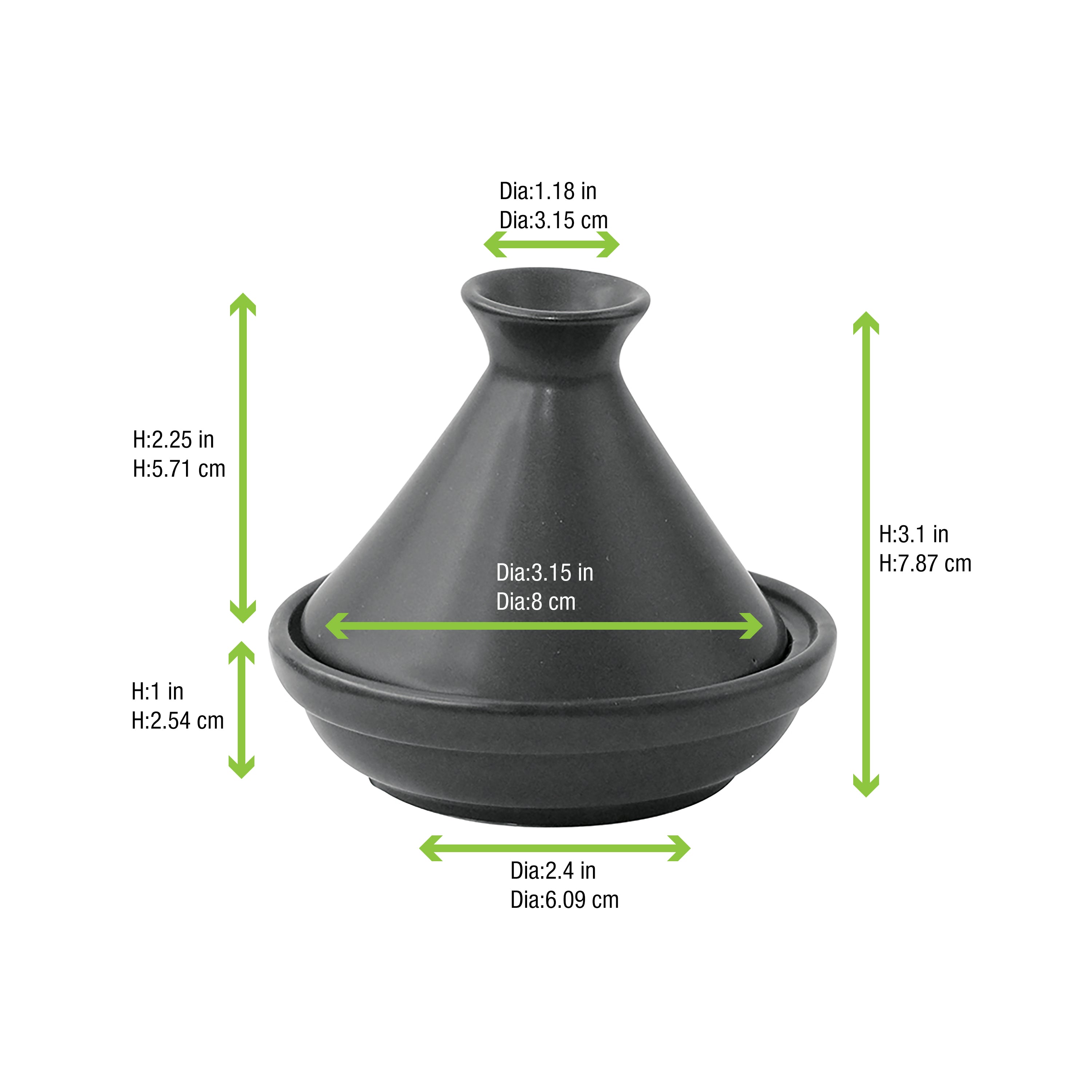 Black Mini Reusable Tajine - H:3.1in - 24 Pcs