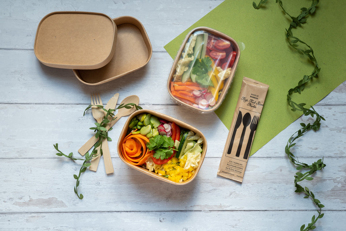 Rectangular Kraft Meal Box With Lamination - 16oz L:6.8in W:4.8in H:1.6in - 200 Pcs