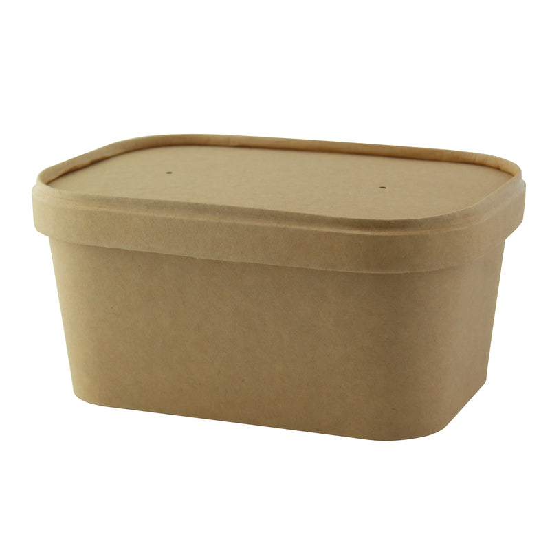 Rectangular Kraft Meal Box With Lamination - 32oz L:6.8in W:4.8in H:3in - 200 Pcs