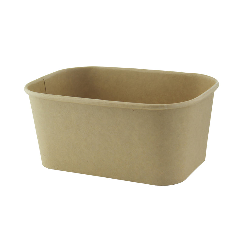 Rectangular Kraft Meal Box With Lamination - 32oz L:6.8in W:4.8in H:3in - 200 Pcs