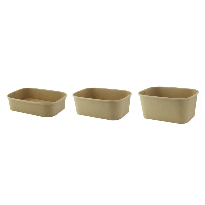 Rectangular Kraft Meal Box With Lamination - 32oz L:6.8in W:4.8in H:3in - 200 Pcs