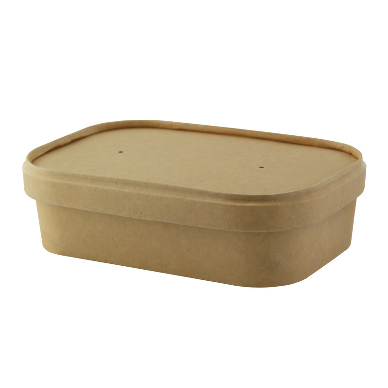 Rectangular Kraft Meal Box With Lamination - 16oz L:6.8in W:4.8in H:1.6in - 200 Pcs