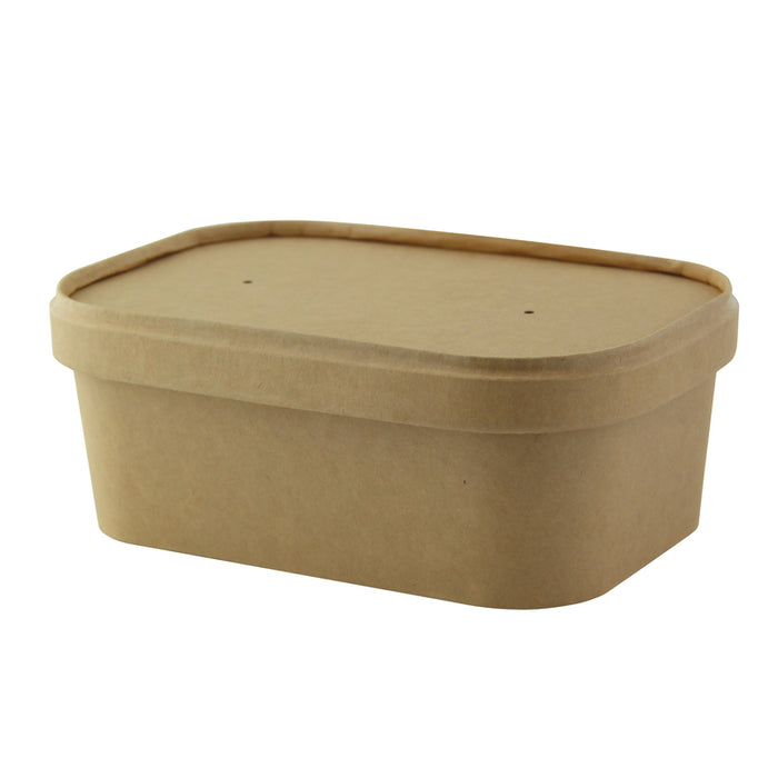 Rectangular Kraft Lid With Lamination For The 210PCREC Range - L:6.8in W:4.8in H:0.4in - 200 Pcs