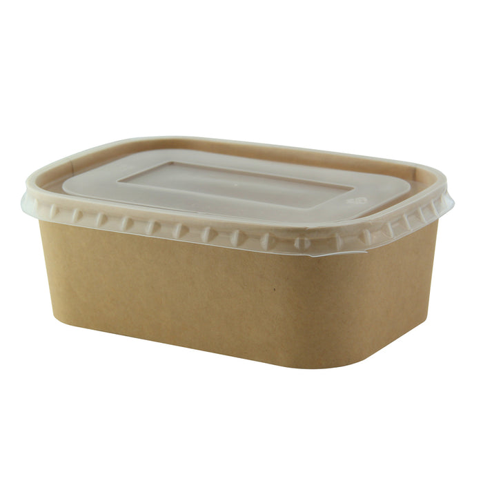 Rectangular Kraft Meal Box With Lamination - 24oz L:6.8in W:4.8in H:2.2in - 200 Pcs