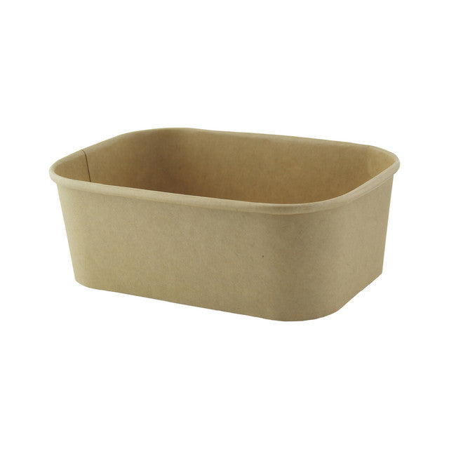 Rectangular Kraft Meal Box With Lamination - 24oz L:6.8in W:4.8in H:2.2in - 200 Pcs