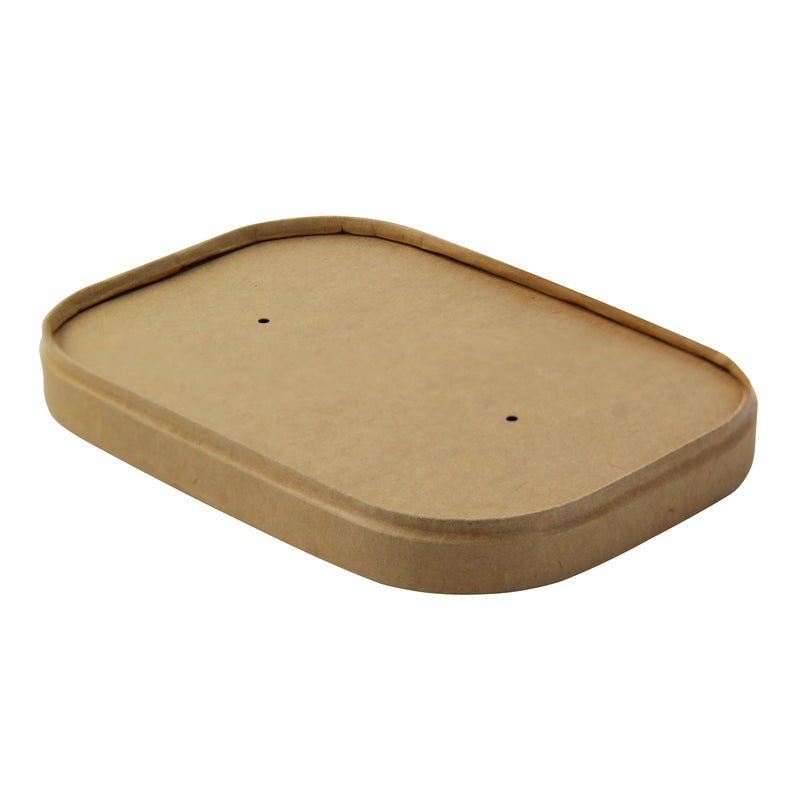 Rectangular Kraft Lid With Lamination For The 210PCREC Range - L:6.8in W:4.8in H:0.4in - 200 Pcs