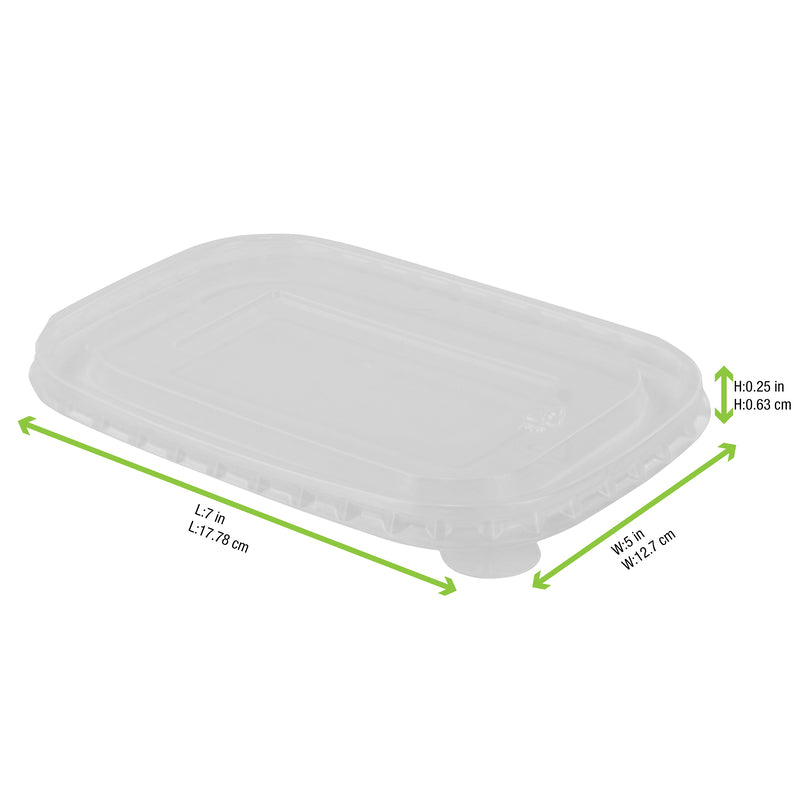 Rectangular PP Lid For The 210PCREC Range - L:6.8in W:4.8in H:0.2in - 200 Pcs