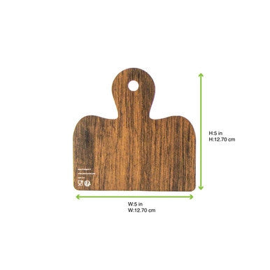 Disposable Charcuterie Board – 5" x 5" Wood & Marble Print Cardboard Serving Plank