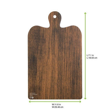 Disposable Charcuterie Board – 11.6" x 7.1" Wood & Marble Print Cardboard Serving Plank