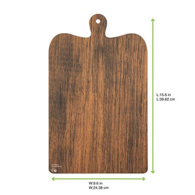 Disposable Charcuterie Board – 15.6" x 9.6" Wood & Marble Print Cardboard Serving Plank