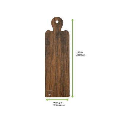 Disposable Charcuterie Board – 11.6" x 3.5" Wood & Marble Print Cardboard Serving Plank