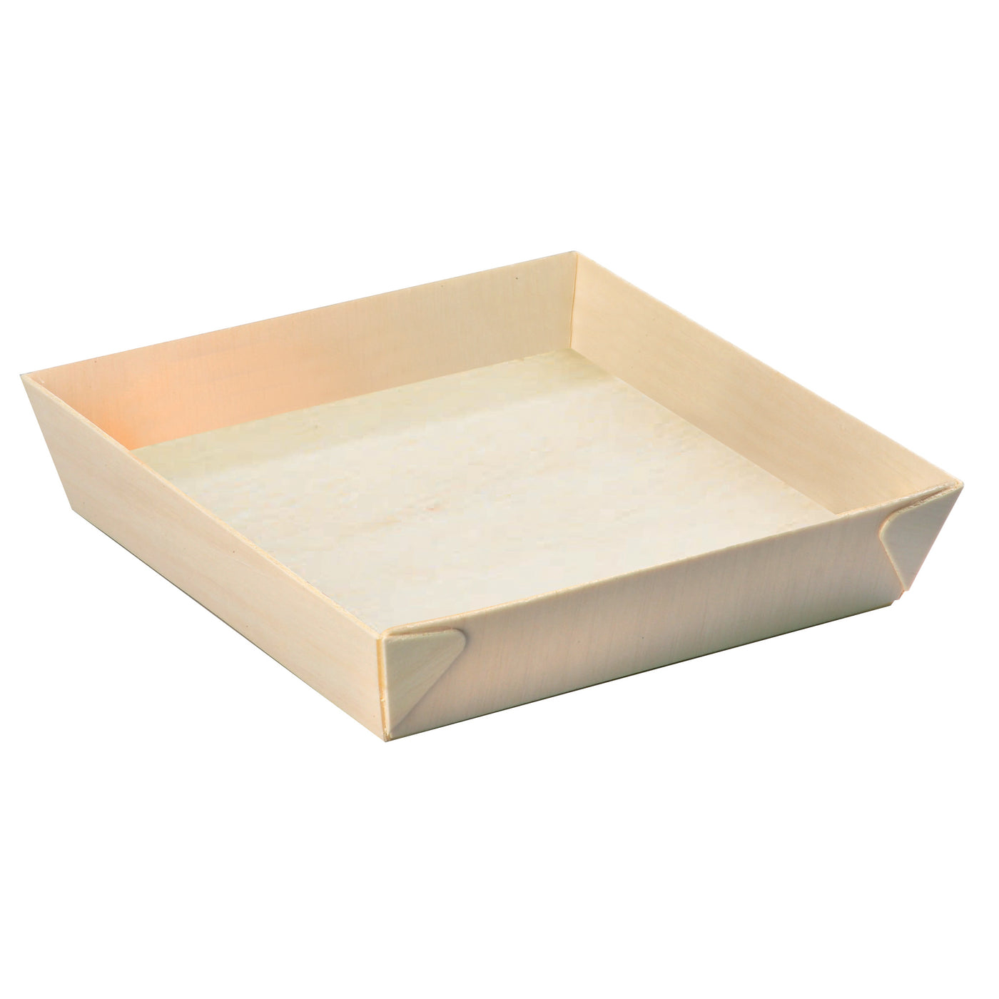 Square Samurai Wooden Tray -28oz L:6.6 X W:6.6 X H:1.4in 100 Pcs/Cs