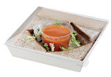 Square Samurai Wooden Dish -42oz L:9.1 X W:9.1 X H:.9in 100 Pcs/Cs