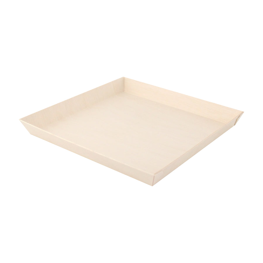 Square Samurai Wooden Dish -42oz L:9.1 X W:9.1 X H:.9in 100 Pcs/Cs