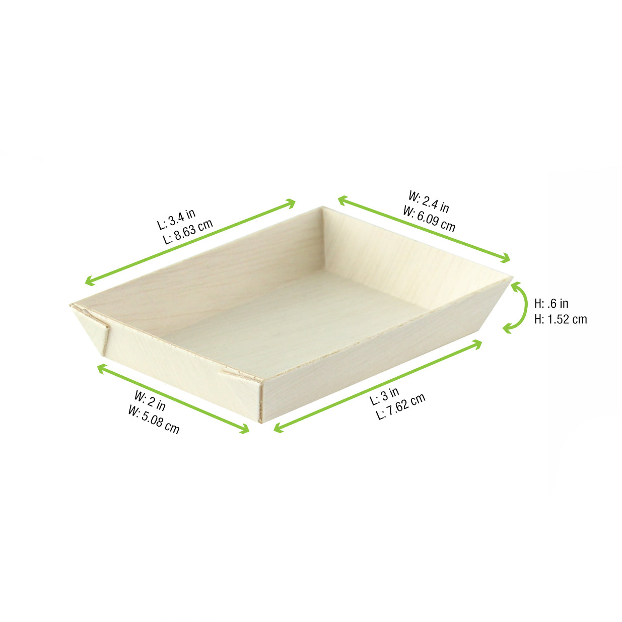 Samurai Mini Rectangular Wooden Tray - L:3.4 X W:2.4 X H:.6in 200 Pcs/Cs