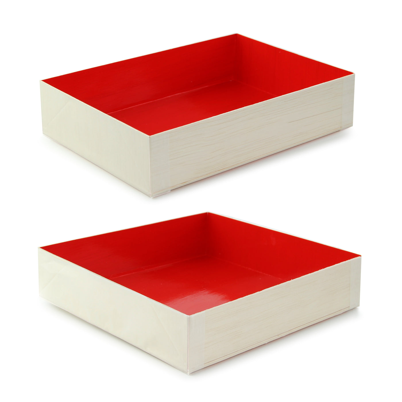 Wooden Folding Box With Red Shiny Interior - 4.70 X 1.40 X 6.40in - 100 Pcs