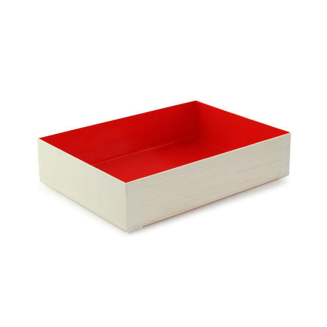 Wooden Folding Box With Red Shiny Interior - 4.70 X 1.40 X 6.40in - 100 Pcs